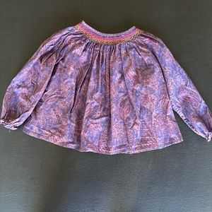 Bonpoint Purple and Pink Paisley Blouse